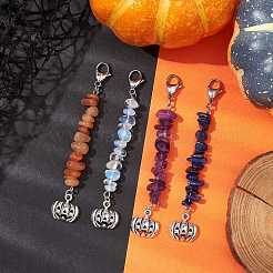 Decorazioni pendenti in lega di zucca di Halloween&nbsp;HJEW-JM02073
