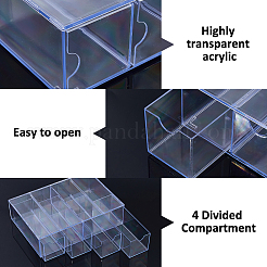 2 Stück 4 Fächer transparente Acryl-Aufbewahrungsschublade für Minifiguren&nbsp;ODIS-WH0079-057