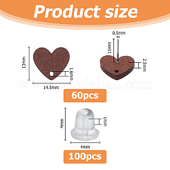 60 pieza de pendientes de madera&nbsp;EJEW-FI0003-33A