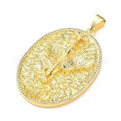 Pendentifs religieux en laiton micro-pavé de zircon cubique transparent de grande taille&nbsp;KK-A303-10E-G