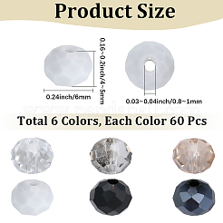 360 pièces 6 couleurs galvanoplastie perles de verre&nbsp;EGLA-SC0001-58