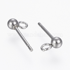 Anlaufgeschützte Ohrstecker-Beschläge aus Edelstahl 304&nbsp;X-STAS-H410-10P