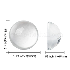 Transparent halbrund Glas Cabochons&nbsp;LS-X-GGLA-R027-30mm