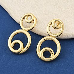 Ohrstecker mit rundem Ring aus Messing&nbsp;EJEW-F389-20G
