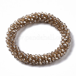 Facettierte transparente Glasperlen Stretch Armbänder&nbsp;BJEW-S144-002B-03