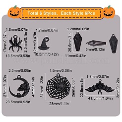 36pcs 6 Stil Halloween Thema Legierung Emaille Anhänger&nbsp;FIND-SC0004-37