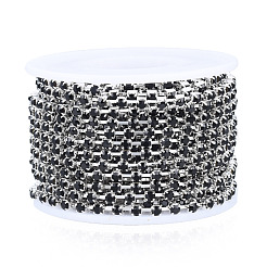 Chaînes strass en laiton plaqué argent&nbsp;CHC-N020-12B-05
