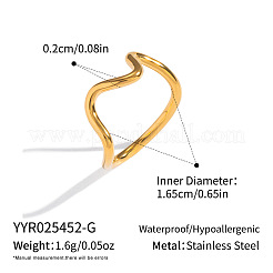 Fingerringe aus Edelstahl 304 mit unregelmäßiger Linienführung für Damen&nbsp;LS-EF1502-1