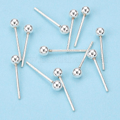925 boucles d'oreilles puces boule ronde en argent massif&nbsp;STER-T005-01C