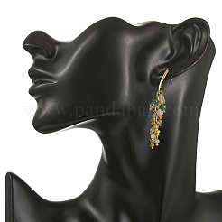 Boucles d'oreilles puces en acier inoxydable 304 ornées de pierres précieuses naturelles mélangées&nbsp;EJEW-JE07520-03