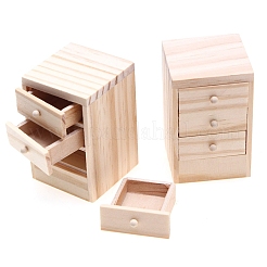 Ornements miniatures de table de chevet ouvrante en bois&nbsp;PW-WGB4DBF-01