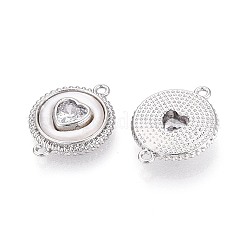 Messing-Pavé-Anhänger aus klarem Zirkonia mit Muschelverbinder&nbsp;KK-N287-15P-01