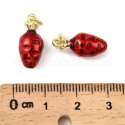Pendenti in ottone smaltato a forma di frutta&nbsp;KK-M324-04A-G