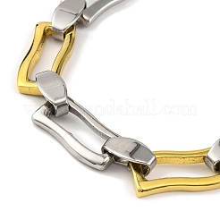 Collana con catena a maglie rettangolari ondulate in acciaio inossidabile 201&nbsp;NJEW-F22-39A-GP