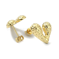 Boucles d'oreilles coeur en laiton plaqué en rack pour la saint-valentin&nbsp;EJEW-Q780-13G