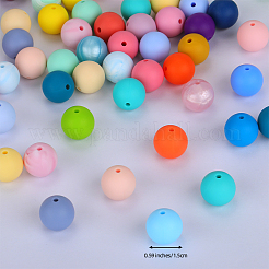 Cuentas focales redondas de silicona&nbsp;SI-JX0046A-91