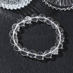 Natürliche Quarzkristall-Stretch-Armbänder mit runden Perlen&nbsp;GG-CBA12F1-02D-12