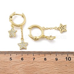 Pendientes de aro de circonita cúbica transparente con micro pavé de latón&nbsp;EJEW-K083-43G