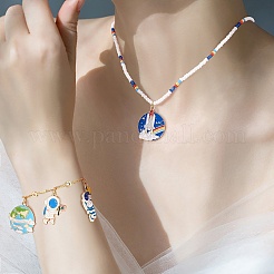 32pcs 8 pendentifs en émail en alliage de style&nbsp;ENAM-SZ0002-96