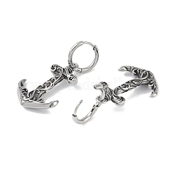 Orecchini a cerchio in acciaio chirurgico inossidabile 316&nbsp;EJEW-P274-17C-AS