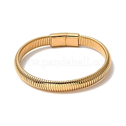 Ionenplattierung (IP) 304 Edelstahl dehnbares flaches Schlangenkettenarmband mit Magnetverschluss für Männer und Frauen&nbsp;BJEW-E009-12G-02