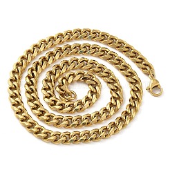 Ionenplattierung (IP) 304 Edelstahl Cuban Link Kette Halskette für Männer Frauen&nbsp;NJEW-C013-01G