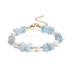 Set di 5 pz 5 pietre preziose miste naturali e braccialetti con perline di perle per le donne&nbsp;BJEW-JB08778