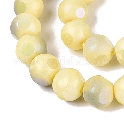 Perles de verre opaque électroplaquées teintées à effet ombré&nbsp;EGLA-Q130-01A-23