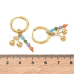 Boucles d'oreilles pendantes créoles en acier inoxydable 304 et strass&nbsp;EJEW-T059-02