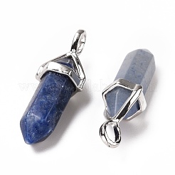 Gefärbte und erhitzte natürliche blaue Aventurin-Spitzanhänger&nbsp;G-K329-62P
