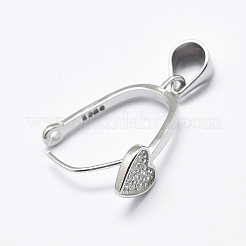 Colgante de plata de ley chapada en rodio antideslustre con micro pavé de circonitas cúbicas y 925 pieza&nbsp;STER-P034-23P