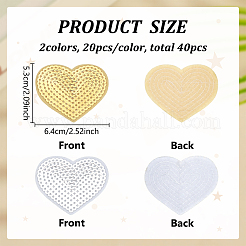 40pcs 2 Farben computergesteuertes Sticktuch Aufbügeln / Aufnähen aufnähen&nbsp;HEAR-FG0001-01