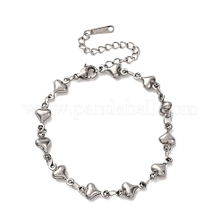 304 Edelstahl-Herzgliederarmbänder für Damen&nbsp;BJEW-L706-03P