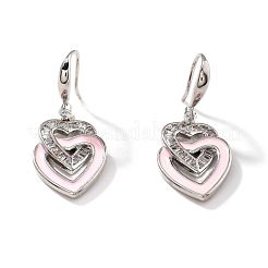 Eleganti orecchini pendenti in ottone a doppio cuore alla moda&nbsp;OA6431-1