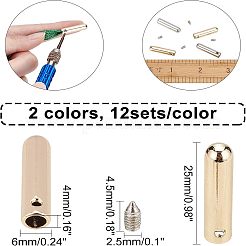 24 Satz 2 Farben Legierungsstifte für Schnürsenkel&nbsp;FIND-NB0001-80