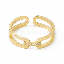 Anillo de acero inoxidable 304 con circonita cúbica y baño de iones (IP) para mujer&nbsp;RJEW-C060-27G