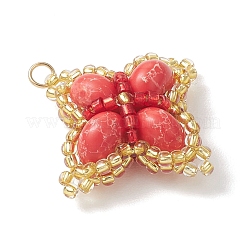 Pendentifs en forme de trèfle avec perles de verre&nbsp;PALLOY-MZ01137