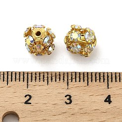 Perline di strass in cristallo di ottone da 7 mm&nbsp;KK-S519-01B-01G