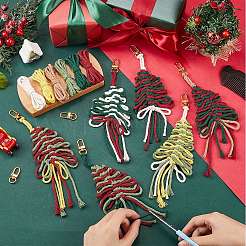 Kits de fabrication de porte-clés en coton tissé fait main pour sapin de Noël&nbsp;DIY-SC0028-13B