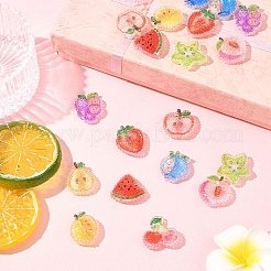 20 Stück 10 Stile Kirsche/Birne/Zitrone/Traube/Blaubeere/Pfirsich/Apfel/Wassermelone/Obst transparente Epoxidharz Decoden Cabochons&nbsp;RESI-FS0001-93