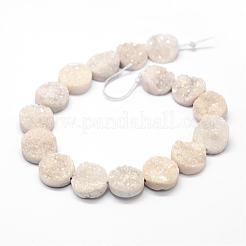 Galvanisierte natürliche und gefärbte Druzy Achat Perlenstränge&nbsp;G-N0169-004Q-01