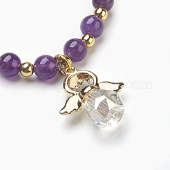 Perle di pietra misti estendono braccialetti di fascino&nbsp;BJEW-JB03857