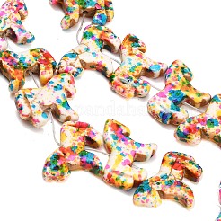 Teints perles synthétiques turquoise brins&nbsp;GG-CBAAE19-04B
