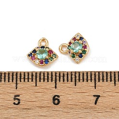 Pendentifs avec zircon cubiques à micro-pavés en laiton&nbsp;KK-K407-31G-03