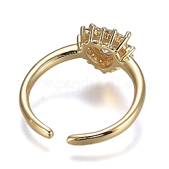 Anneaux de manchette en laiton micro pave zircone cubique&nbsp;RJEW-P006-09G