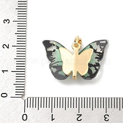 Cremagliera placcatura foglia ottone acrilico pendenti&nbsp;KK-S407-09G
