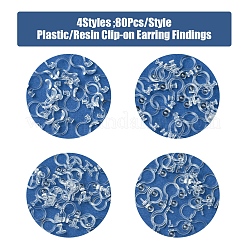 80 pz 4 stili di clip per orecchini in plastica/resina&nbsp;KY-FS0001-35