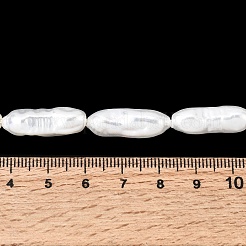 Colliers de perles de coquillage en verre électroplaqué&nbsp;BSHE-B009-C01-7x21mm