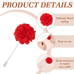 4 Stück 4 Farben Blume Polyester Anstecknadel Broschen für Männer&nbsp;JEWB-FG0001-21