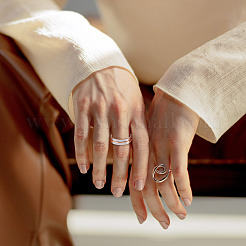 6 Stück 6 Stile 202 & 201 Edelstahl Edelstahl geriffelter Fingerring für Männer Frauen&nbsp;RJEW-YS0001-01